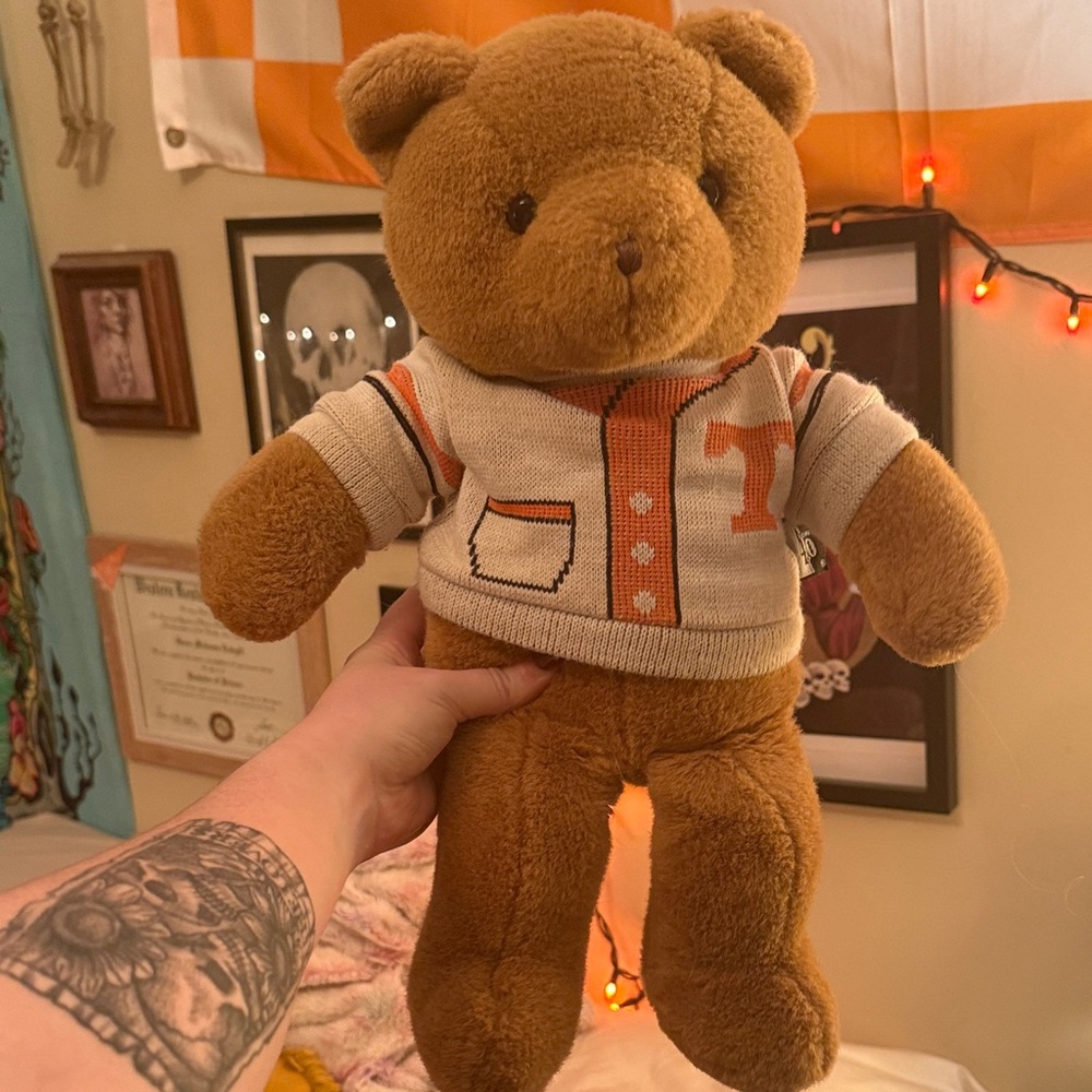 Tennessee Vintage Brown Teddy Bear with Orange Sweater
